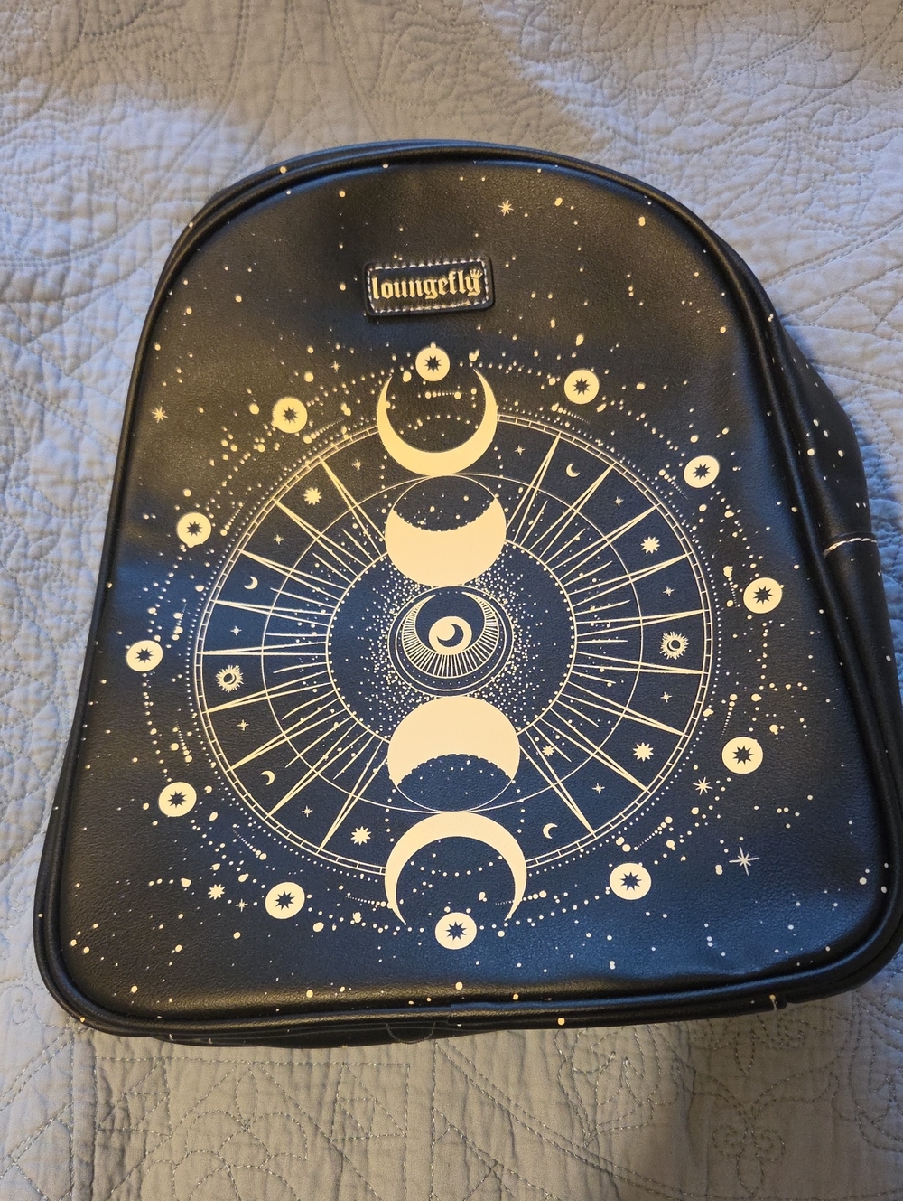 Loungefly Black and Cream Celestial Moon Phase Backpack